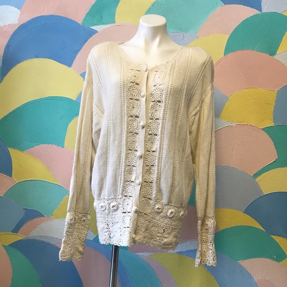 OBR cardigan sweater Crochet details.